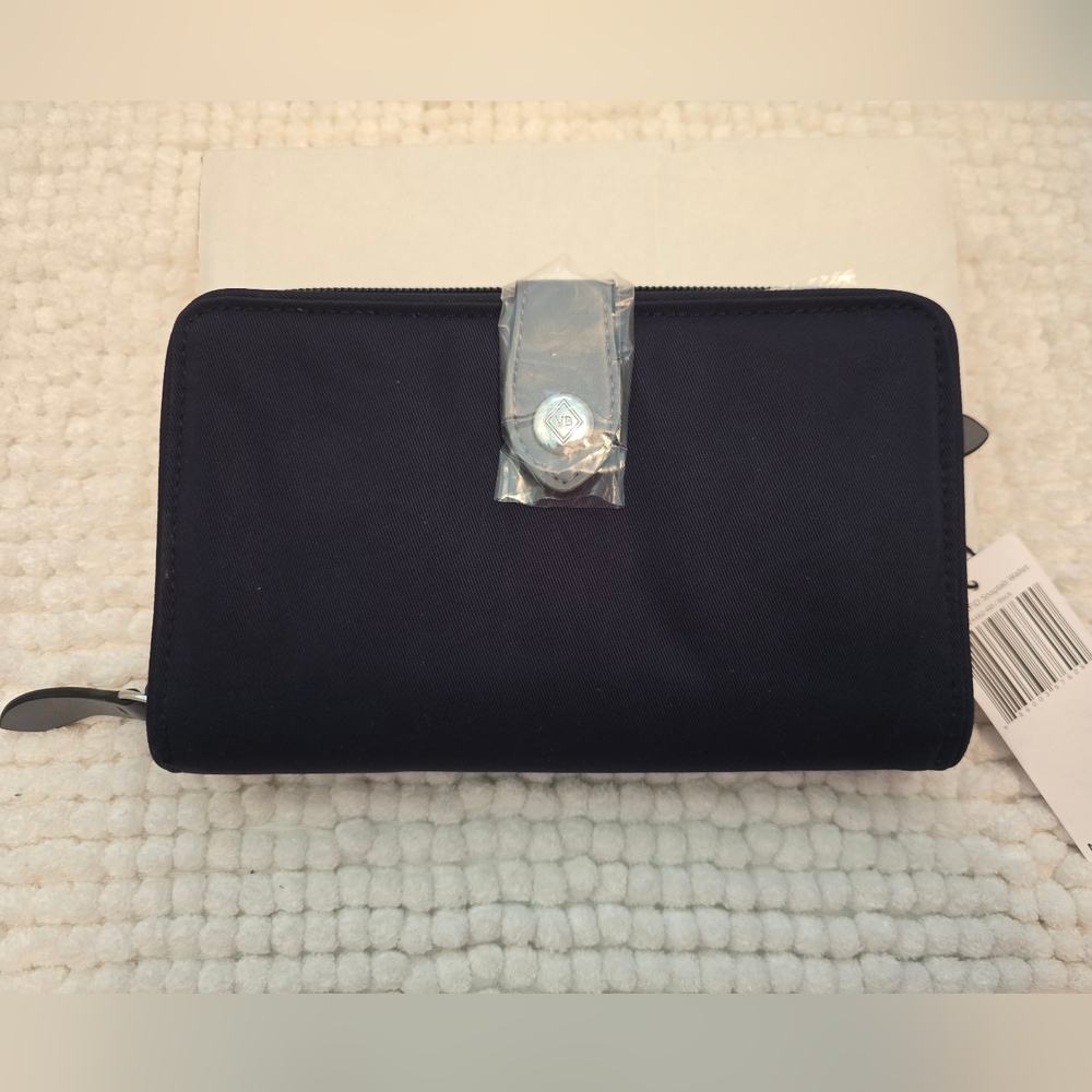 NEW Vera Bradley Black Midtown RFID Snaptab Wallet!